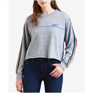 Levi's cropped rainbow strip long sleeve crewneck pullover